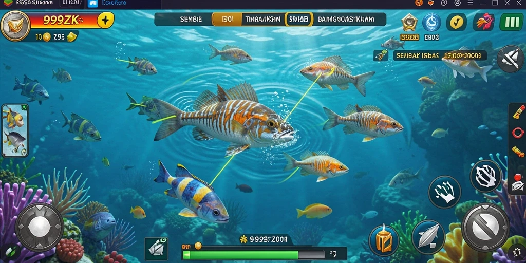 Tangkapan layar gameplay Tembak Ikan 999ZK yang menarik.