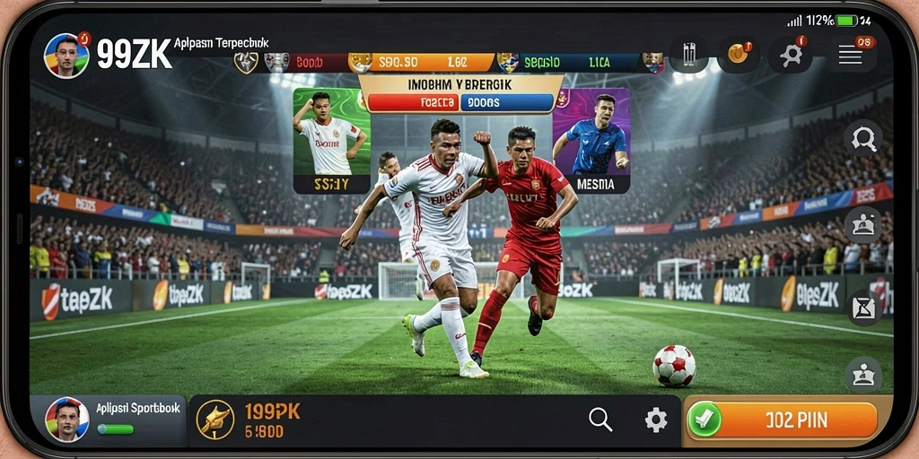 Tampilan aplikasi 99ZK yang menunjukkan fitur taruhan olahraga.