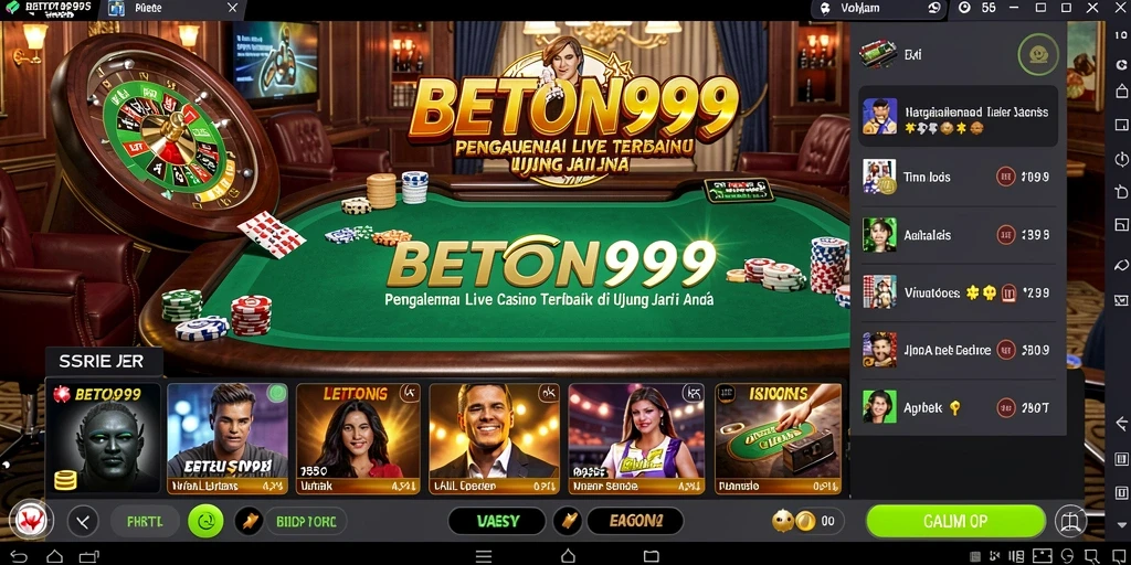 Screenshot BETON999 menunjukkan dealer langsung yang ramah dalam permainan Live Casino.