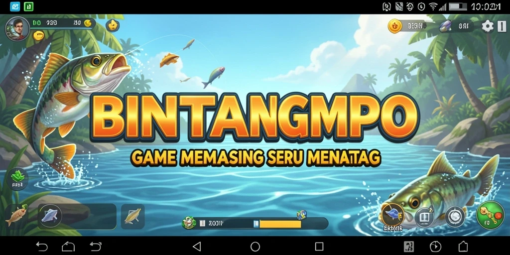 Tampilan gameplay BINTANGMPO yang menarik saat memancing.