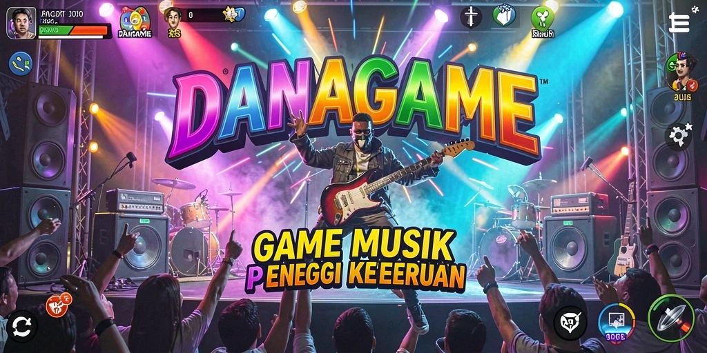 Screenshot gameplay DANAGAME yang menampilkan aksi seru permainan musik.