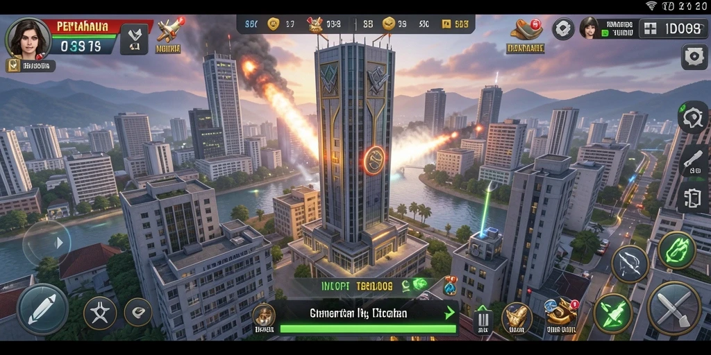 Tampilan gameplay menarik dari ID098 dalam mode Tower Defense.