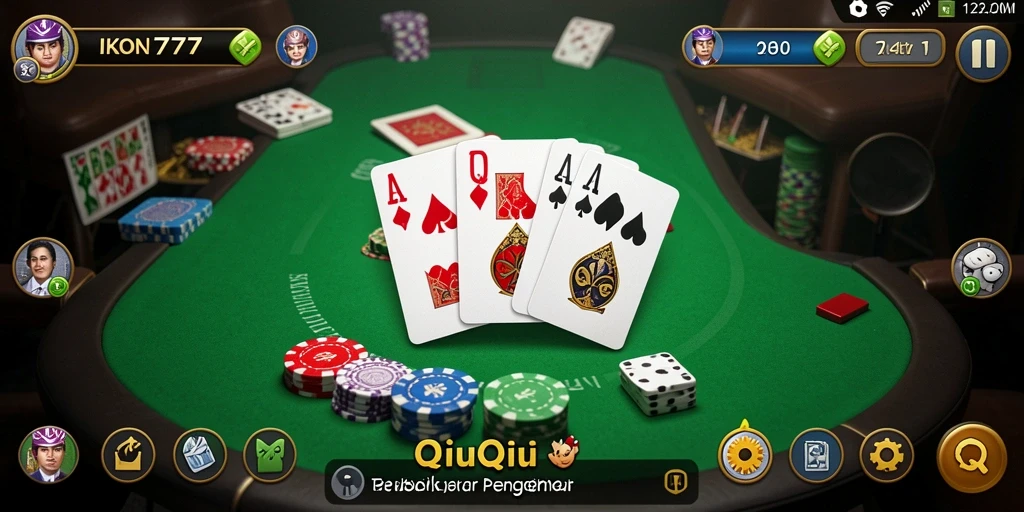 Tampilan gameplay QiuQiu yang seru dan kompetitif di IKON777.