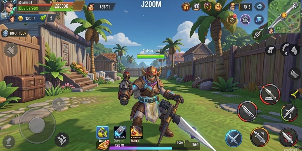 Tampilan gameplay J200M yang menarik dan penuh warna.