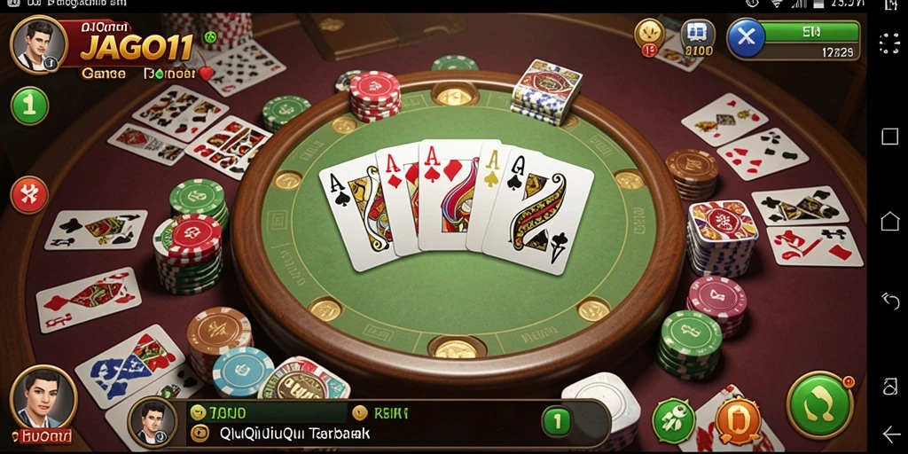 Screenshot utama menampilkan aksi intens dalam permainan QiuQiu.