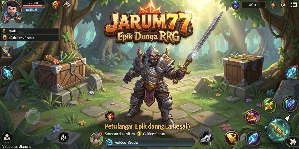 Tampilan gameplay yang mendebarkan dan penuh aksi dalam JARUM77.