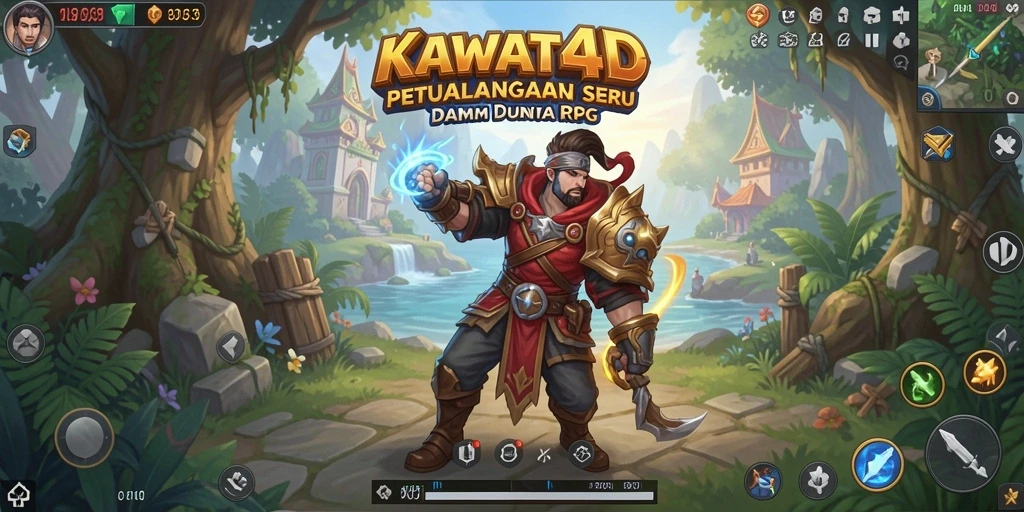 Tangkapan layar gameplay KAWAT4D menunjukkan karakter dalam pertempuran epik.