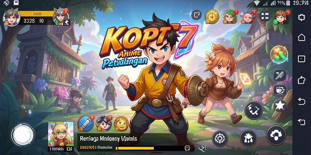 Tampilan gameplay KOPI77 yang memukau dengan karakter anime menarik.