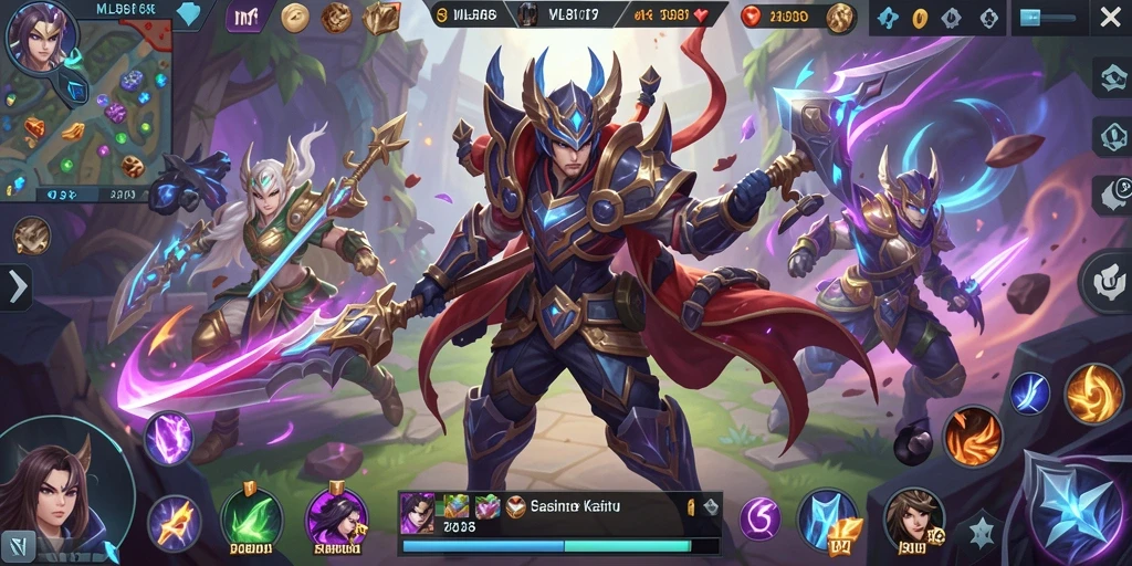 Tampilan gameplay menarik dari MLBB8 dengan suasana Kasino yang hidup.