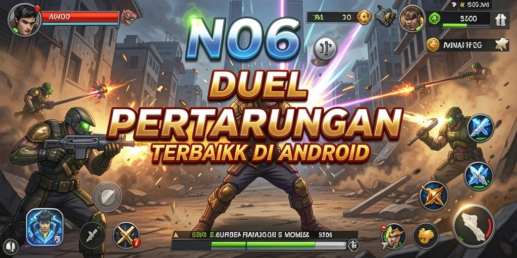 Gameplay seru dalam N06 yang menampilkan karakter bertarung dengan spektakuler.