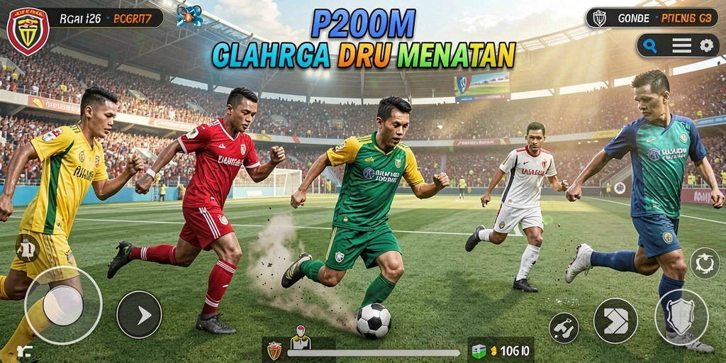Screenshot P200M menampilkan aksi mendebarkan dalam pertandingan olahraga.