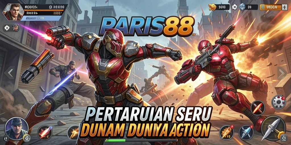 Tampilan seru dari gameplay PARIS88 dengan aksi bertarung intens.