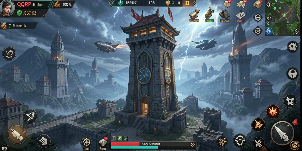 Screenshot utama menunjukkan aksi seru gameplay Tower Defense.