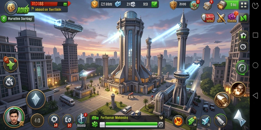 Tampilan gameplay RDI88 dengan strategi menara pertahanan yang mendebarkan.
