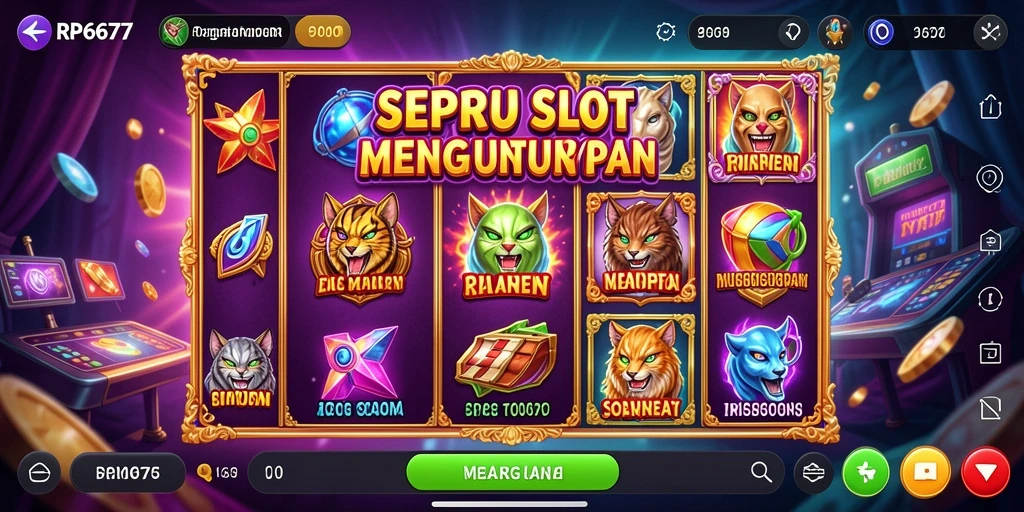 Screenshot RP6677 menampilkan gameplay slot yang dinamis dan interaktif.