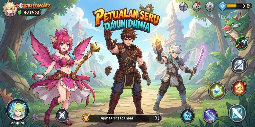 Menampilkan gameplay seru dalam dunia anime yang penuh warna.