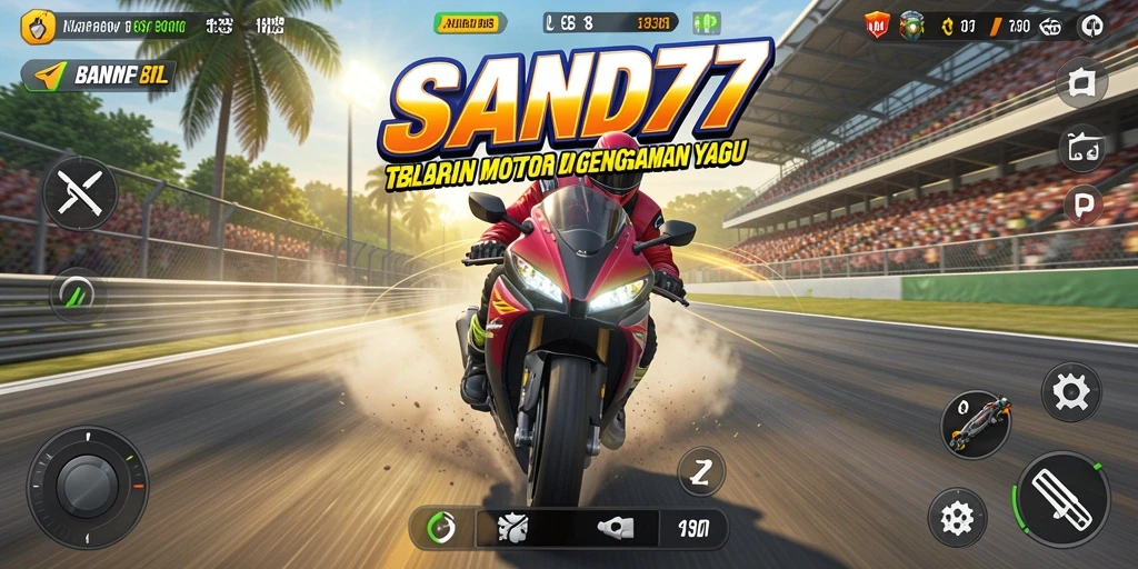 Gameplay mendebarkan balapan motor di SAND77.