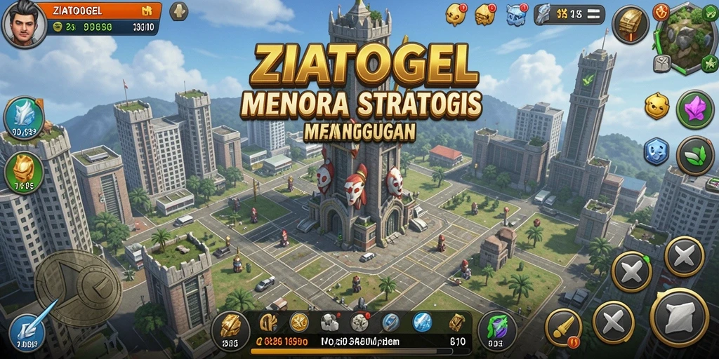 Tampilan utama gameplay ZIATOGEL dengan strategi menara yang menarik.